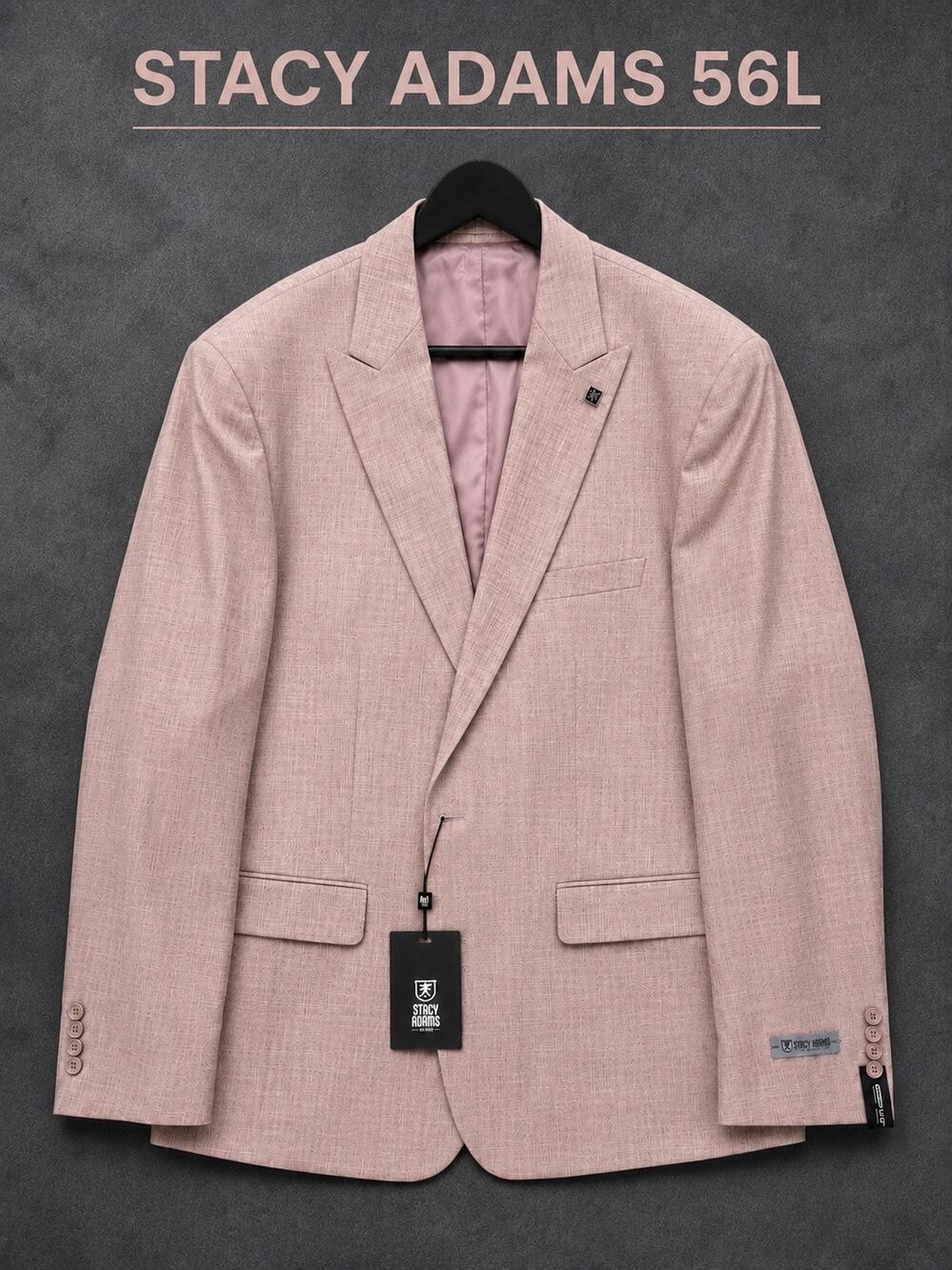 NWT Stacy Adams 56L Light Camel Suit Jacket Blazer Active Stretch w/ Vest